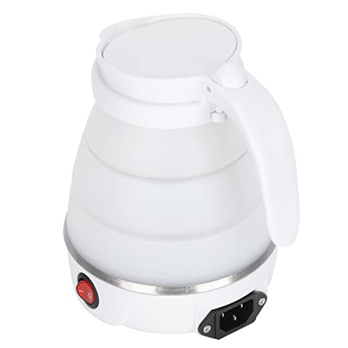 折りたたみ湯沸かし器 ポータブル 110V 家庭用ケトル 電気やかん シリコーン シリコン ステンレス鋼 400W 600W やかん 沸騰電子ケトル (白)