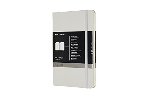 Moleskine PRO Notebook, Hard Cover, Large (5" x 8.25") Professional Project Planning, Pearl Grey, 240 Pages