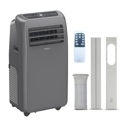 Image of Shinco 12,000 BTU Grey Portable Air Conditioner, Portable AC Unit with Built-in Cool, Dehumidifier&Fan Modes for Room up to 450 sq.ft, with Remote Control, 24 Hour Timer, Installation Kit