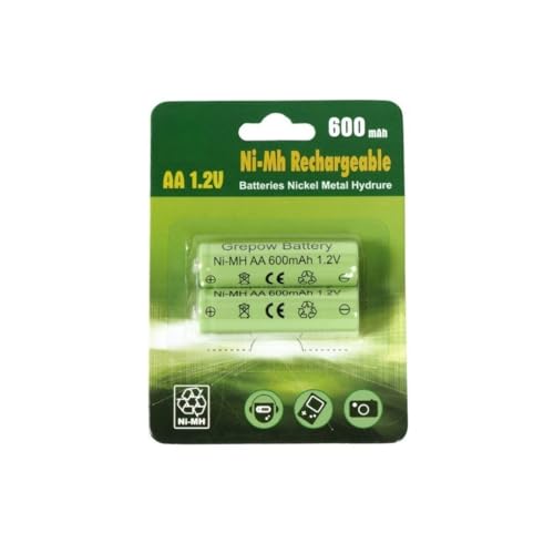 Pila Recargable AA NI-MH 900mAh 1.2V, Pack de 2 Unidades, Ideal para Dispositivos electrónicos y Juguetes.