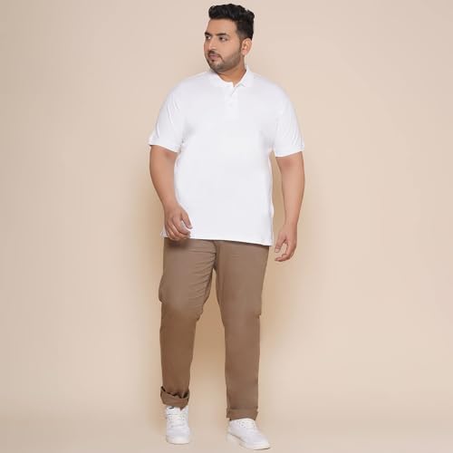 Image of INKKR Plus Size Solid Men's Polo Neck T-Shirt