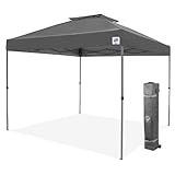 E-Z UP Patriot ONE-UP Technology Vented Shelter, 10' x 10', Steel Grey