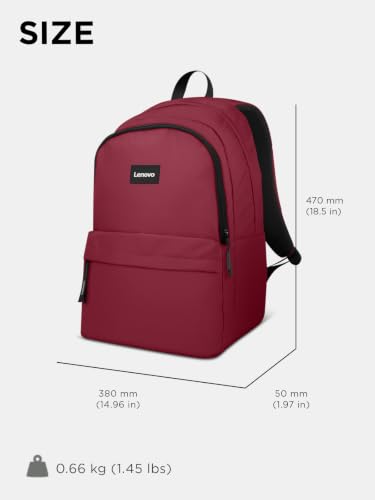 Lenovo 16-inch Commuter Backpack B10, Lightweight 30L Laptop Backpack, Water-Resistant Travel Bag with 6 Storage Compartments, Anti-Theft Pocket & Luggage Strap, Fits Up to 16" Laptop, Burgundy - image 7