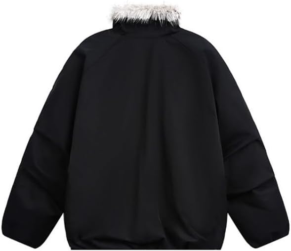 Retro Thickened Hooded Cotton Padded Jacket Men Women Versatile Winter Coat for Warmth