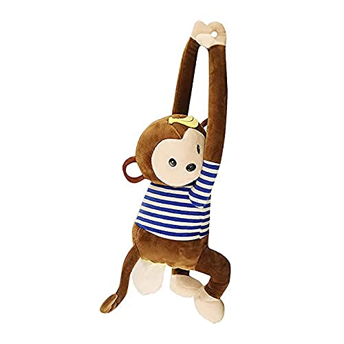 ANACRO Creative Monkey Tissue Box, Cute Cartoon Tissue Cover Paper Holder, Hanging Plush Napkin Box Paper Storage for Car Home Bathroom