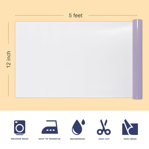 Image of Light Purple Puff Vinyl Heat Transfer - 12 inch x 5ft 3D Puff HTV Vinyl, Puffy Iron-On for Fabrics, Perfect for T-Shirts, Bags, Pillows, Compatible with Cricut & Cameo