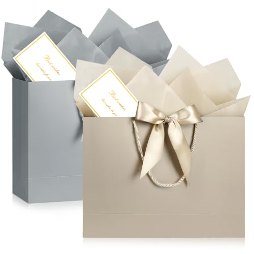 Image of JMANNI Gift Bags with Handles, 13 inch Medium Gift Bags with Tissue Paper