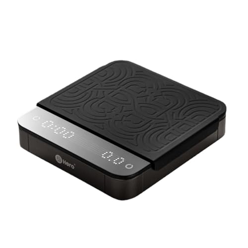 ホワイト/ブラックミラーベーシック+電子キッチンスケール 自動タイマー内蔵 エスプレッソ用スマートコーヒースケール キッチンスケール(Hero Black)