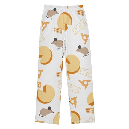 Mice and Cheesy Boys Pants Boys Athletic Pants Long Pant for Boywith Pockets Wide-Leg Size 6-14Y