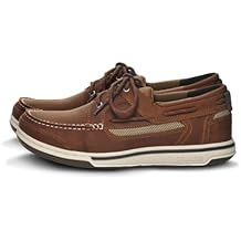 Sebago Triton Three Eyelets FGL Boat Shoes - Hand-Stitched Leather, Nubuck, Suede with Waxed Finish, Removable EVA Insole, Breathable Mesh Lining, Brown Cinnamon - 8.5 Regular