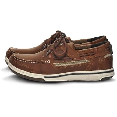 Sebago Triton Three Eyelets FGL Boat Shoes - Hand-Stitched Leather, Nubuck, Suede with Waxed Finish, Removable EVA Insole, Breathable Mesh Lining