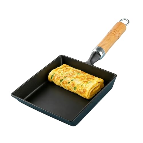 JSY Sun Cast Iron Tamagoyaki Pan Japanese Egg Roll Omelette Skillet