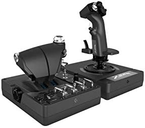 Logitech G X56 H.O.T.A.S Controlador con Aceleración y Palanca RGB, 6 Grados de Libertad, 4 Opciones de Resorte, 189 Controles Programables, RGB, 2 USB, Color Negro