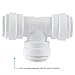 John Guest Speedfit 1/4 Inch Union Tee Connector, Push to Connect Plastic Plumbing Fitting, PP0208WP