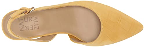 Naturalizer Womens Banks Slingback Low Heel Pointed Toe Pumps ,Marigold Yellow Plaid Leather,7.5 Wide #TOP4