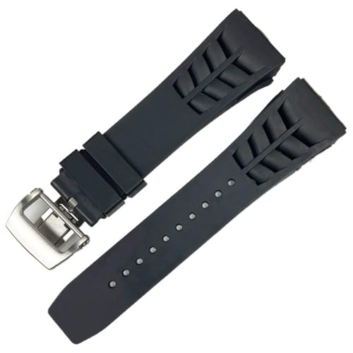 Bracelet montre 25 mm caoutchouc silicone bleu souple pour remplacer un bracelet usé