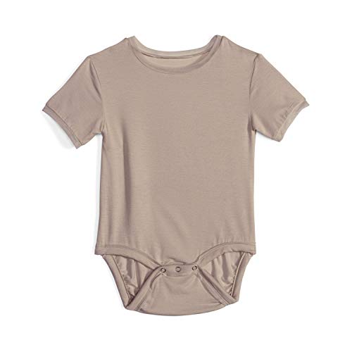 Image of Saint Haven Baby Girls Cry-Free Short Sleeve Soft Micro Modal Onesie with Mesh Trim