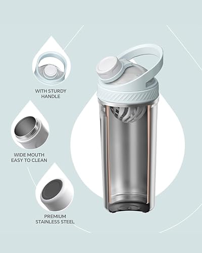 Image of AGIS Blender King Premium Stainless Steel 700ml Insulated Shaker Bottles for Gym, Protein Shaker, Pre Workout Bottle, Water Bottle for Men and Women, BPA Free Material 100% Leakproof | (White)