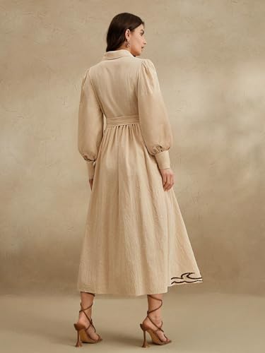 Image of SMOWKLY Cotton Blend Women's Casual Dress Mid-Length Maxi Dress for Woman ||Stylish Frocks for Women ||One Piece Dress for Women || Long Midi Dress for Woman || Party & Beach Wear