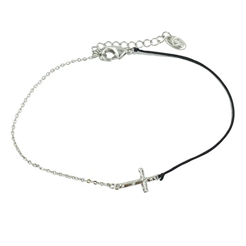 Ficccy 18k Silver Plated Cross Bracelet Tiny Rose Gold Cross Bracelet Cross Bracelet