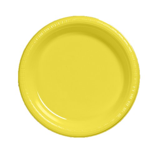 Creative Converting Touch of Color 20 Count Plastic Dinner Plates, Mimosa