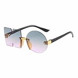 Jmwedia Sonnenbrille Damen, Bunte Coole Unregelmäßige Randlose Festival Accessoires Festival Brille Lustige Vintage Neuheit Brillen Damen-Accessoires Rave 90er Jahre-Sonnenbrille