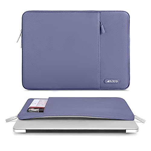 Image of MOSISO Laptop Case 13 inch, 13 inch Laptop Sleeve Compatible with MacBook Air M4 M3 M2 M1 2025-2018 / Pro M2 M1 2025-2016, Polyester Vertical Computer Sleeve Bag with Pocket, Lavender Gray