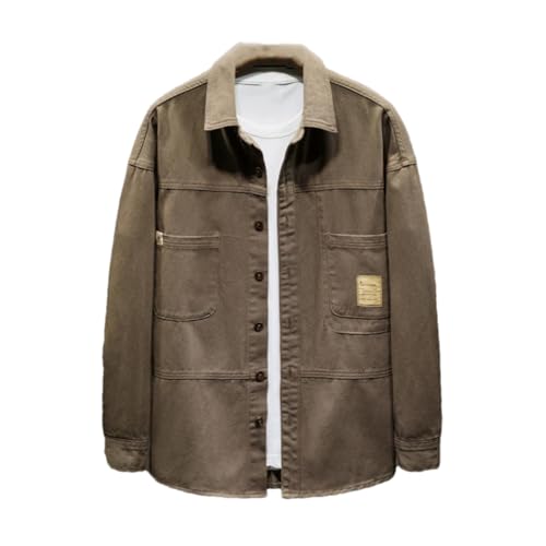 Chemise en jean décontractée pour hommes à manches longues et style cargo d'automne