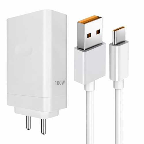 Image of 100W Charger USB Type A & C Compatible with Oppo Reno10 Pro+ 5G,Oppo Find X7 5G, White