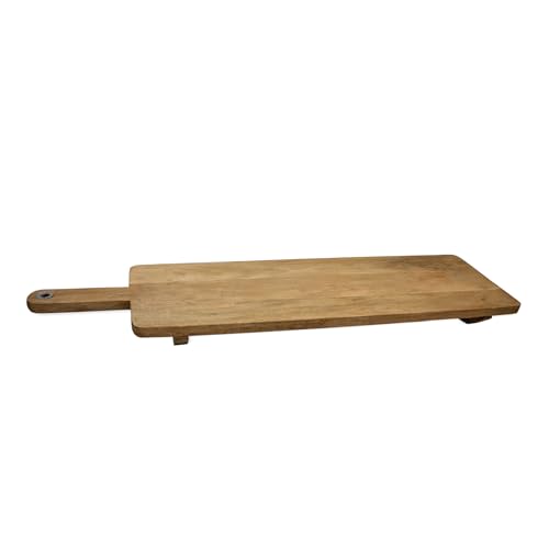 Plateau XXL Mango pour servir en bois naturel avec poignée - 100 cm - Plateau en bois pour saucisse