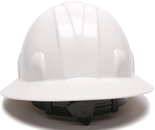 Pyramex Hp24110 Full Brim Hard Hat 4-Point Ratchet Suspension, White (12-Pack) #TOP3