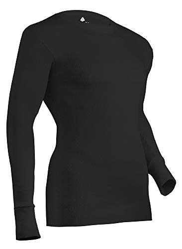 Indera Men's Expedition Weight Cotton Raschel Knit Thermal Underwear Top, Black, Small