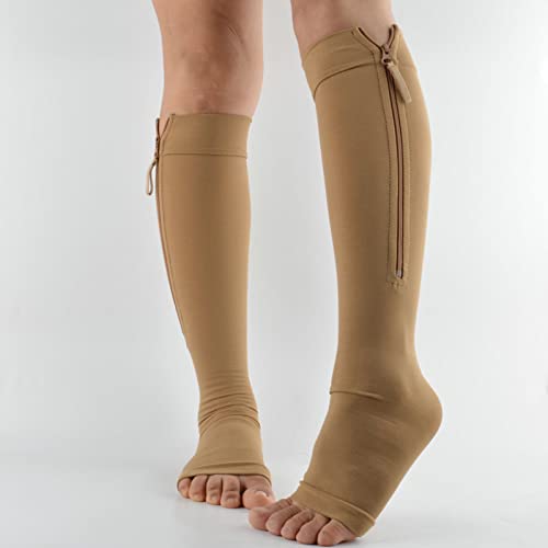 Meias De Compressão Com Zíper, Meias De Compressão, Meias De Compressão De Dedo Aberto, Meias De Com