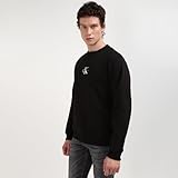 Calvin Klein Sudadera Hombre Core Monologo sin Capucha, Negro (CK...