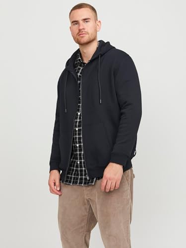 JACK & JONES Herren Jjebasic Zip Hood Noos Ps Cardigan Sweater, Schwarz, 4XL EU – Ansicht 2