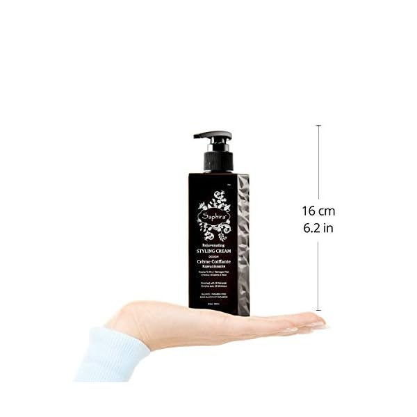 Saphira Rejuvenating Styling Cream, Frizz Control Hair Smoothing Cream and Styling Formula with 26 Dead Sea Minerals, Finishing Cream for Medium to Firm Hold, Sulfate-Free, Paraben-Free, 8.5 Ounce
