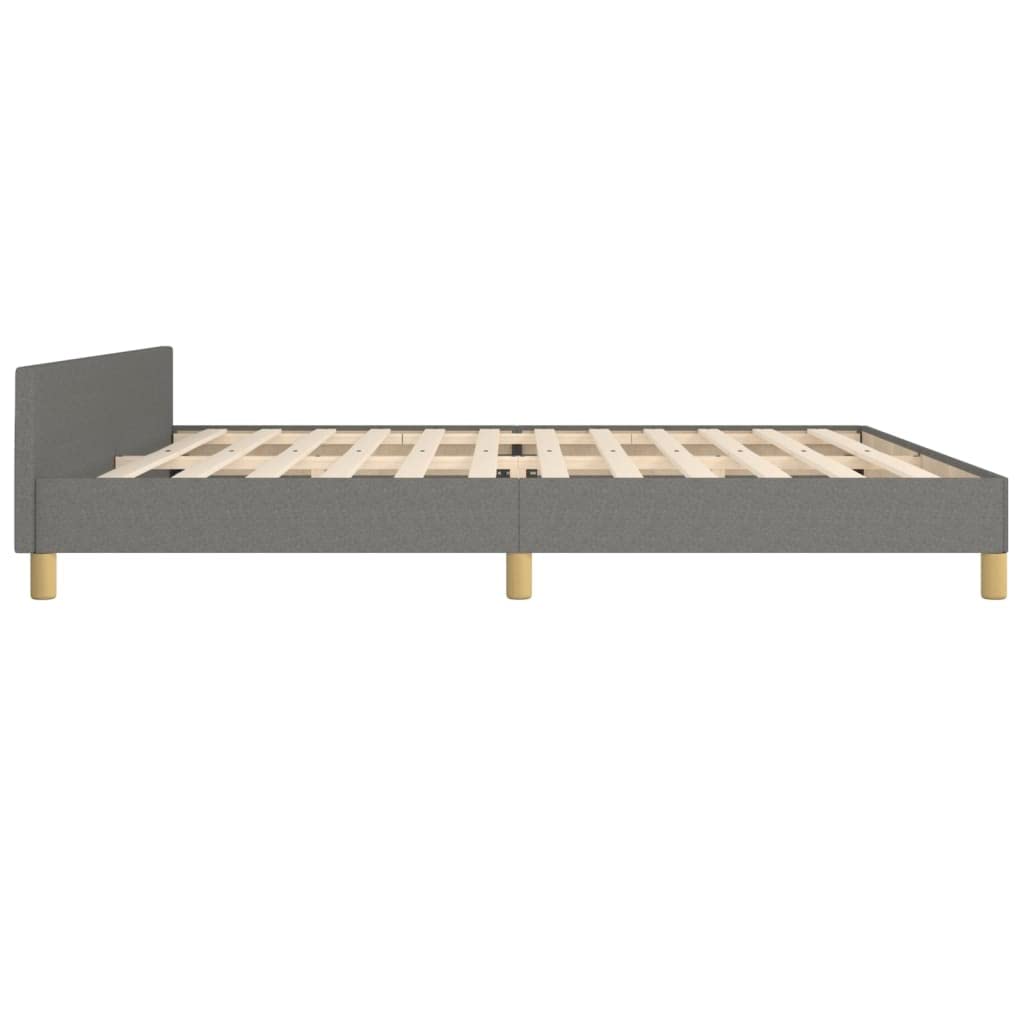 vidaXL Estructura de Cama con Cabecero Matrimonial Somier Tapizado Dormitorio Habitación Muebles Cuarto Descanso Tela Gris Oscuro 200x200 cm