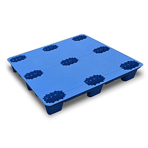 Palets plastico azul, Palé apilable de 4 vías de polietileno reciclado de alta densidad, para almacenamiento en sótanos, Garajes, Cocinas y sótanos(100x80cm/39x31in)