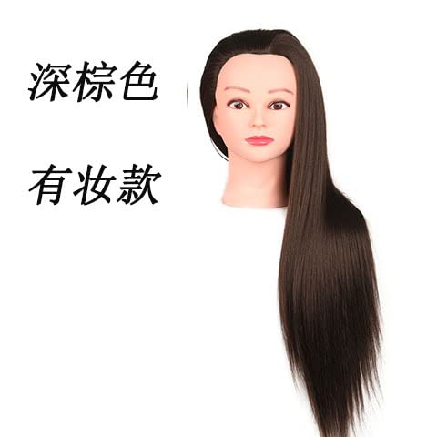 Wig Head Model Disc Włosy Pleciony Włosy Makijaż Praktyka Manekin Głowy Symulacja Heat Head Model Prakrenci Doll Head Fryzjerstwo Dummy Head(Black (without makeup))