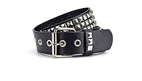 Gothic Punk Genuine Leather Belts Rivet Studded Waist Belt for Women & Men4