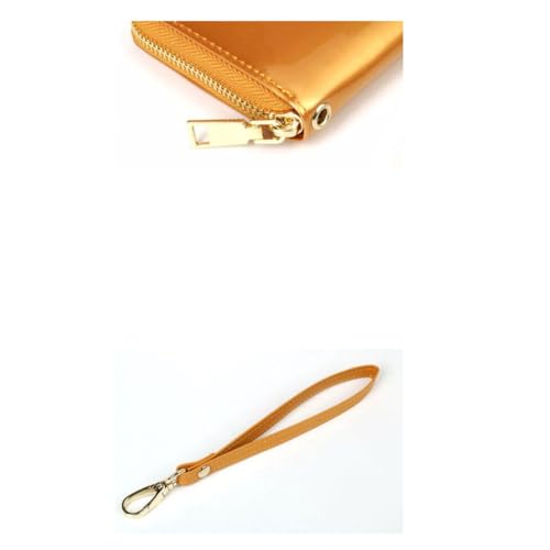 Leather Money Organisers Women Cowhide Wallets Purses Money Clips Card Cases Handbags Wedding Evening Bags (Yellow)4