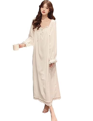 Women Young Lady Modal Long Sleeve Nightdress Soft Princess Nightgown Pajamas2