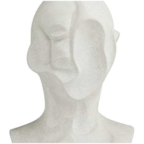 Escultura decorativa de cerámica blanca con cabeza cubista 19 pulgadas miniatura 2