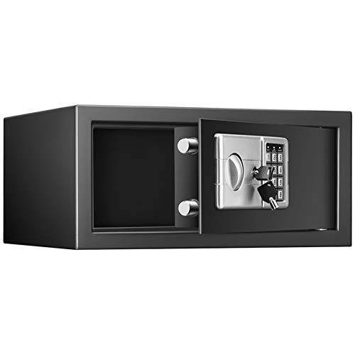 Tresor Safe Möbeltresor Elektronischer Passwort-Safe For 17 Zoll Laptop, Home Hotel Stahl Security Lock Boxen Mit Notfall-Schlüssel, Schwarz (Color :