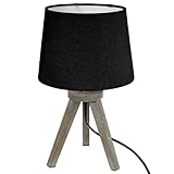 Coloris : Noir Atmosphera Créateur d\'intérieur - Lampe à Poser Trépied en Bois Alexis 31cm Noir