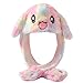 Focupaja Peluche Chapeau de Lapin Femme Fille Chapeau Animal drôle Les Oreilles Bougent de Haut Jouets (Couleur)
