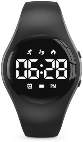 Focwony Kids Led Digital Pedometer Watch, Steps Counter, Waterpro...