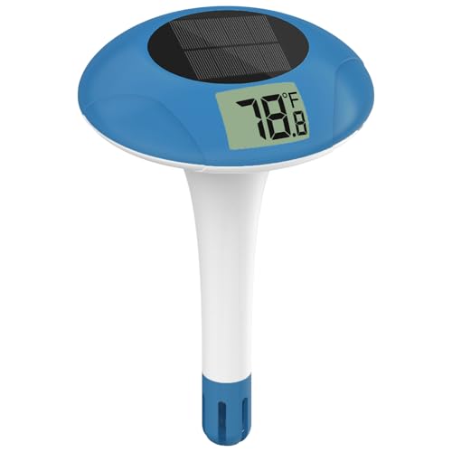 Digital Pool Thermometer Floating Easy Read &ndash;Solar Powered Floating Digital Temperature Gauge for...