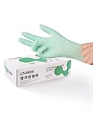 LANON 5 mil Vitamin-E Coated Latex Disposable Gloves, Food-Contact Grade, Fully Textured, Green, Medium