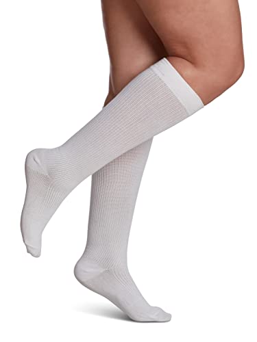 SIGVARIS Women's Casual Cotton 146 - Calf High Medical Compression Socks - 15-20mmHg